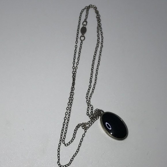 19" Vintage Cable chain with Onyx Starburst Pendant - Picture 6 of 16